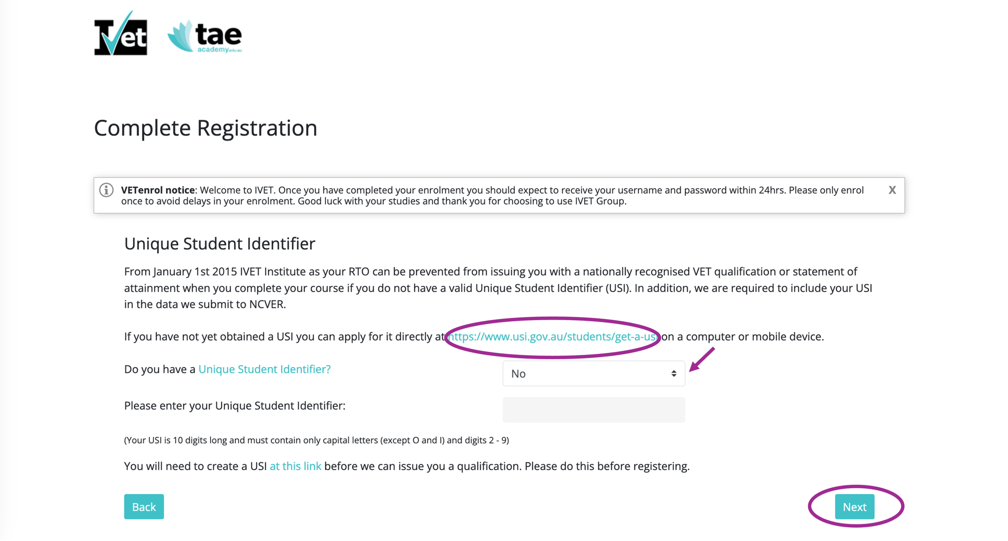 The Enrolment Form